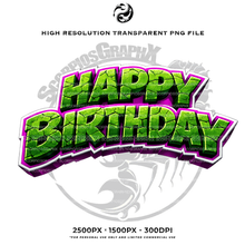 Load image into Gallery viewer, Hulk HAPPY BIRTHDAY PNG