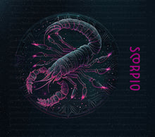 Load image into Gallery viewer, Pink Scorpio Zodiac PNG | Sublimation | Tumbler Wrap Design | Digital Download