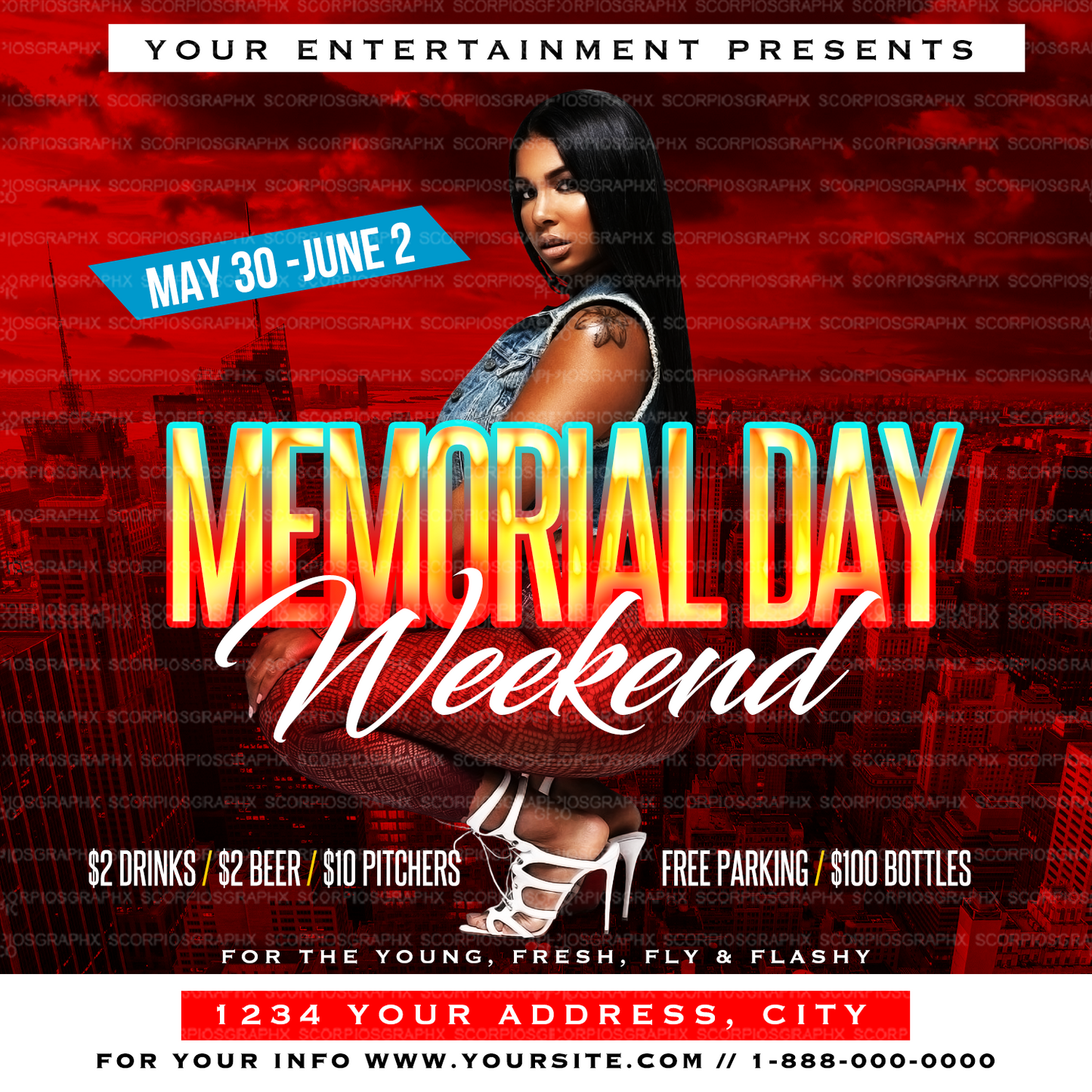 Memorial Day Weekend Flyer Template