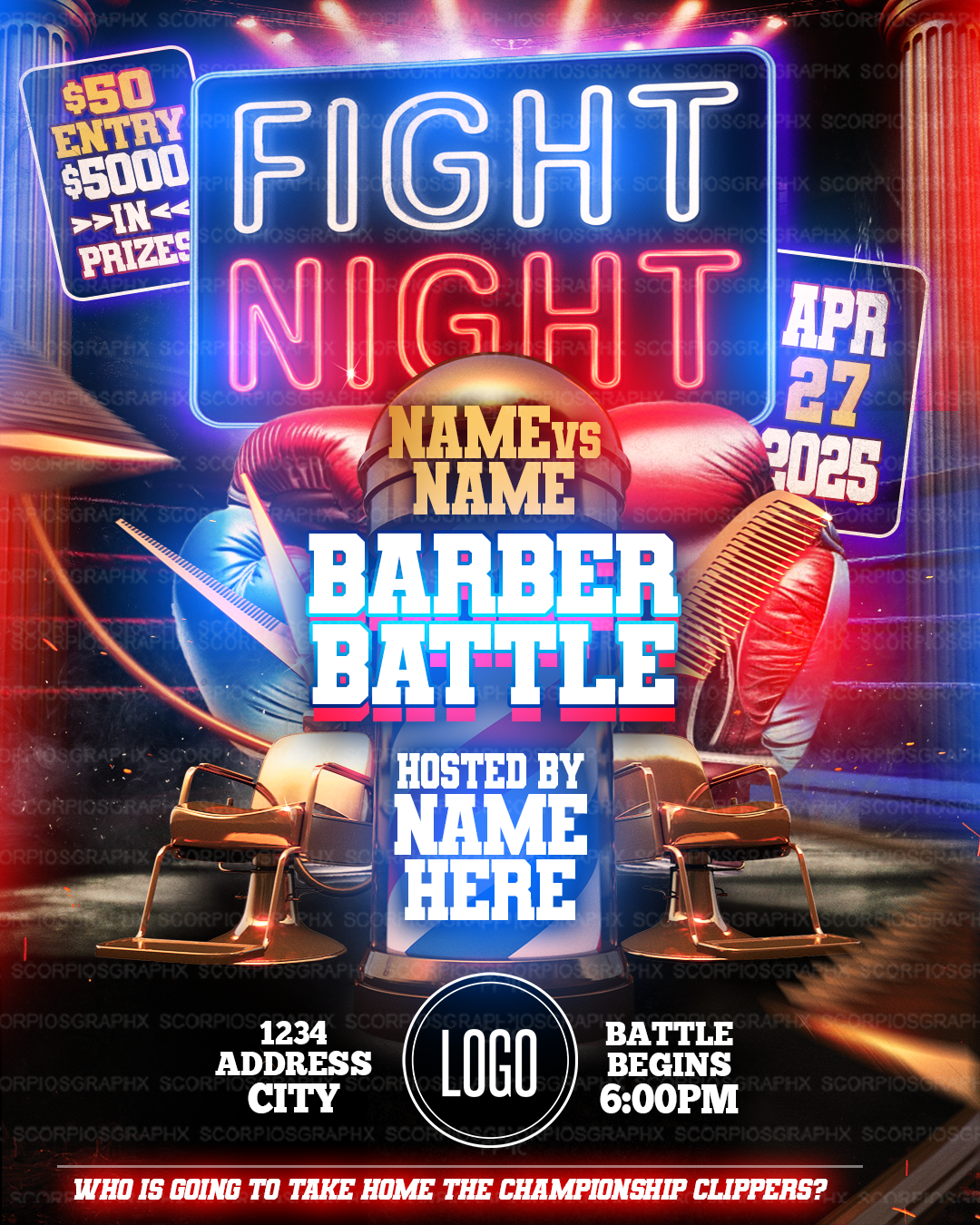 Barber Battle Flyer Template