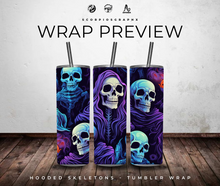 Load image into Gallery viewer, Hooded Skeleton PNG | Sublimation | Tumbler Wrap Design | Digital Download