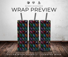 Load image into Gallery viewer, Sailormoon Symbols Tumbler Wrap | Digital Download