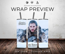 Load image into Gallery viewer, Jon Snow PNG | Sublimation | Tumbler Wrap Design | Digital Download