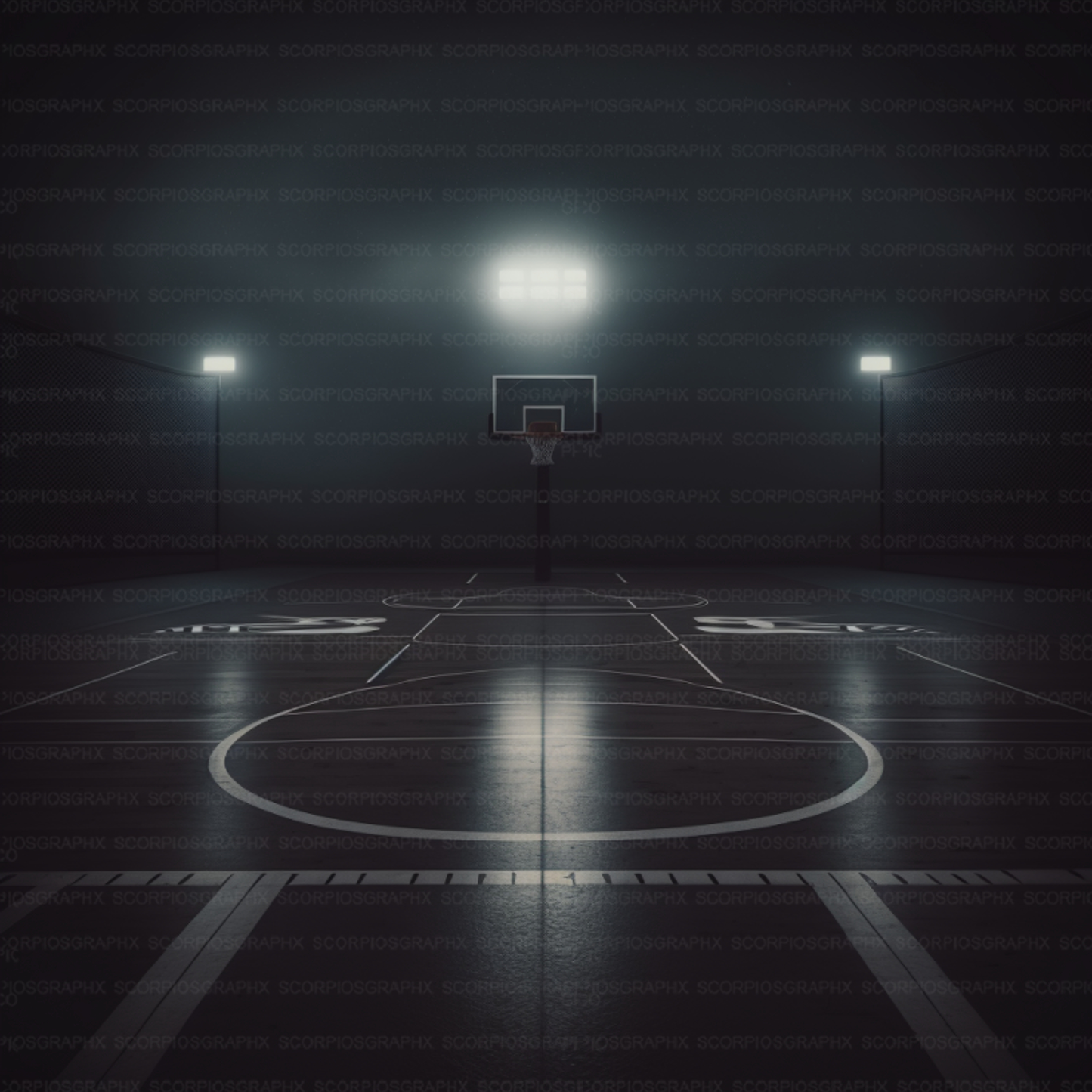 Basketball Court Poster Wall Art
