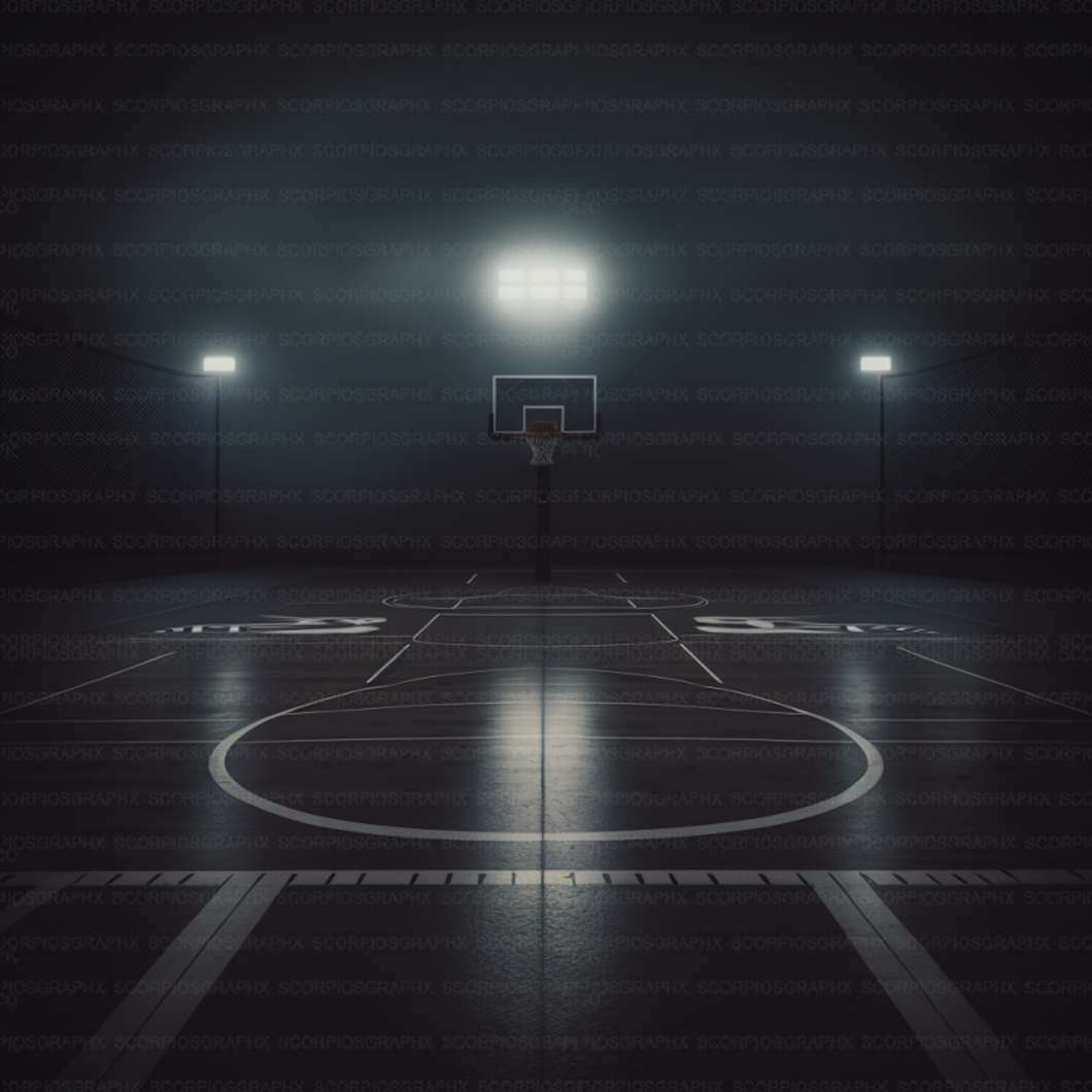 Basketball Court Poster - AI Wall Art