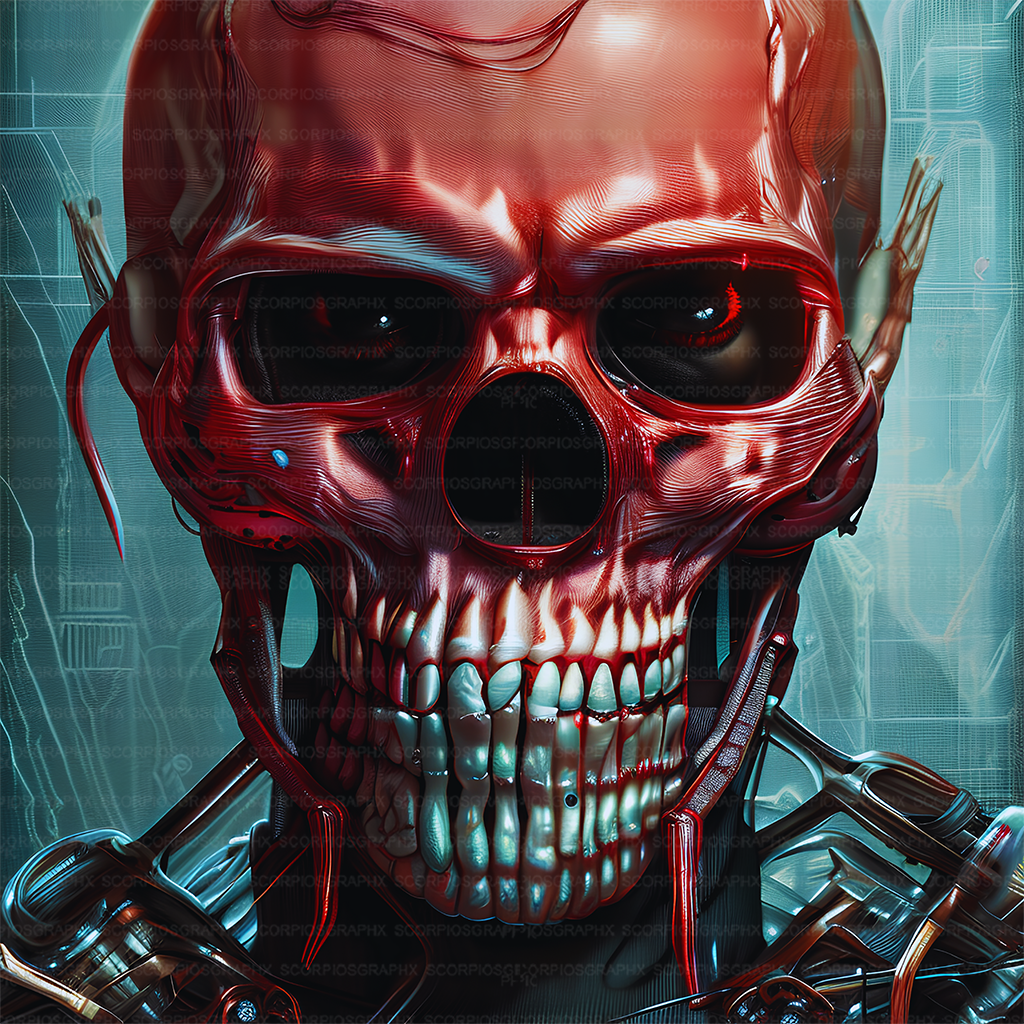 Cyberpunk Skeleton - Printable Wall Art