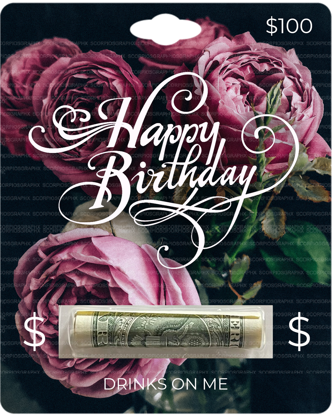 Floral Happy Birthday Money Card Holder