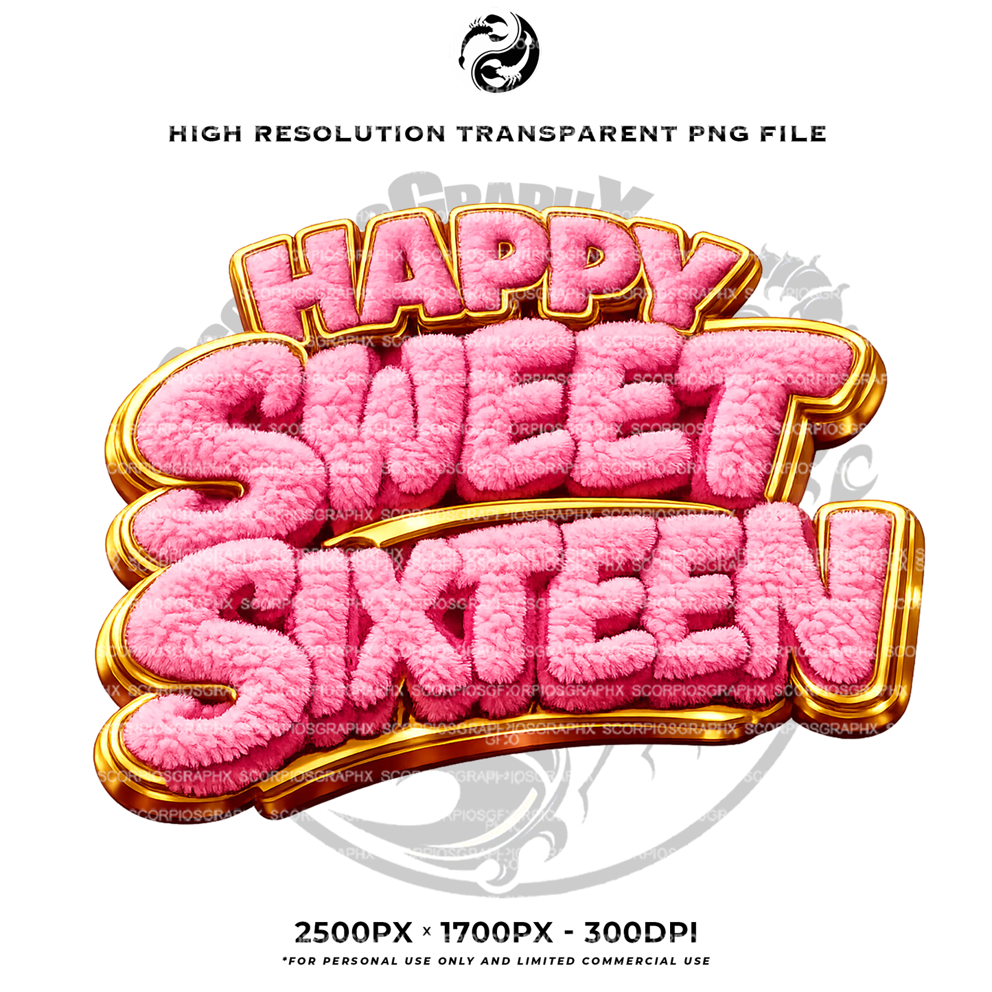 Sweet Sixteen v2 TITLE LOGO PNG