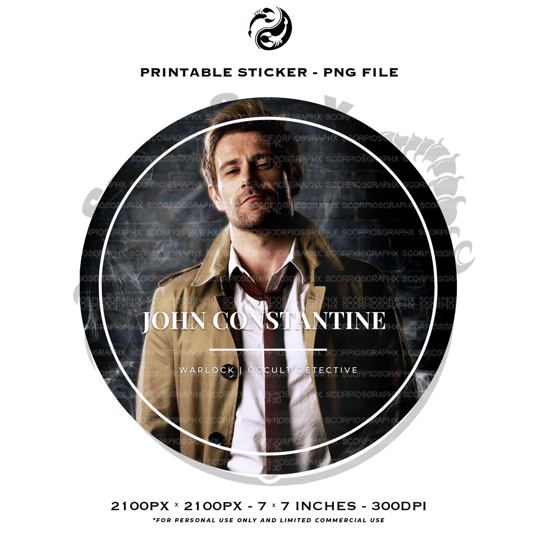 John Constantine PNG - Printable Sticker
