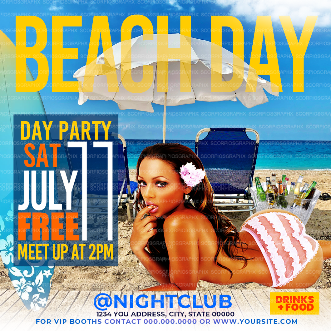 Beach Day Flyer Template