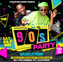 Load image into Gallery viewer, 90s Party Flyer Template
