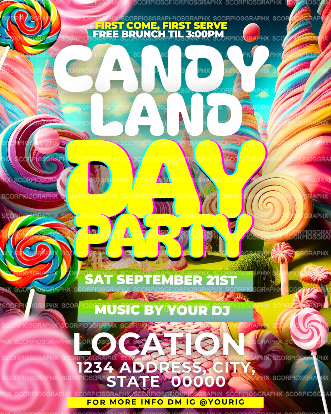 CandyLand Canva Flyer Template