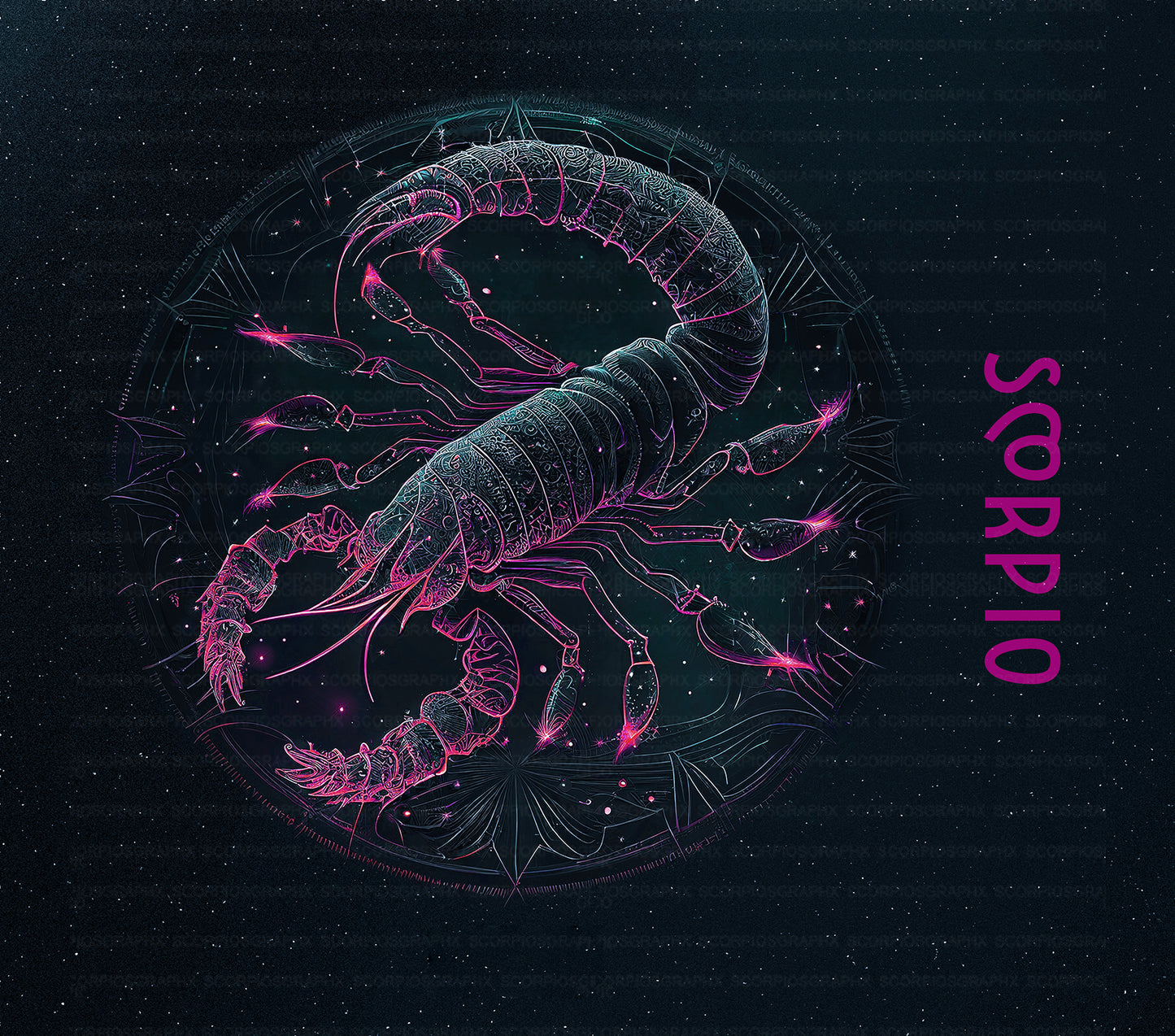 Pink Scorpio Zodiac PNG | Sublimation | Tumbler Wrap Design | Digital Download