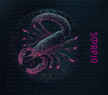 Load image into Gallery viewer, Pink Scorpio Zodiac PNG | Sublimation | Tumbler Wrap Design | Digital Download
