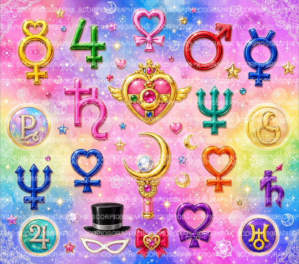 Sailormoon Symbols Tumbler Wrap PNG