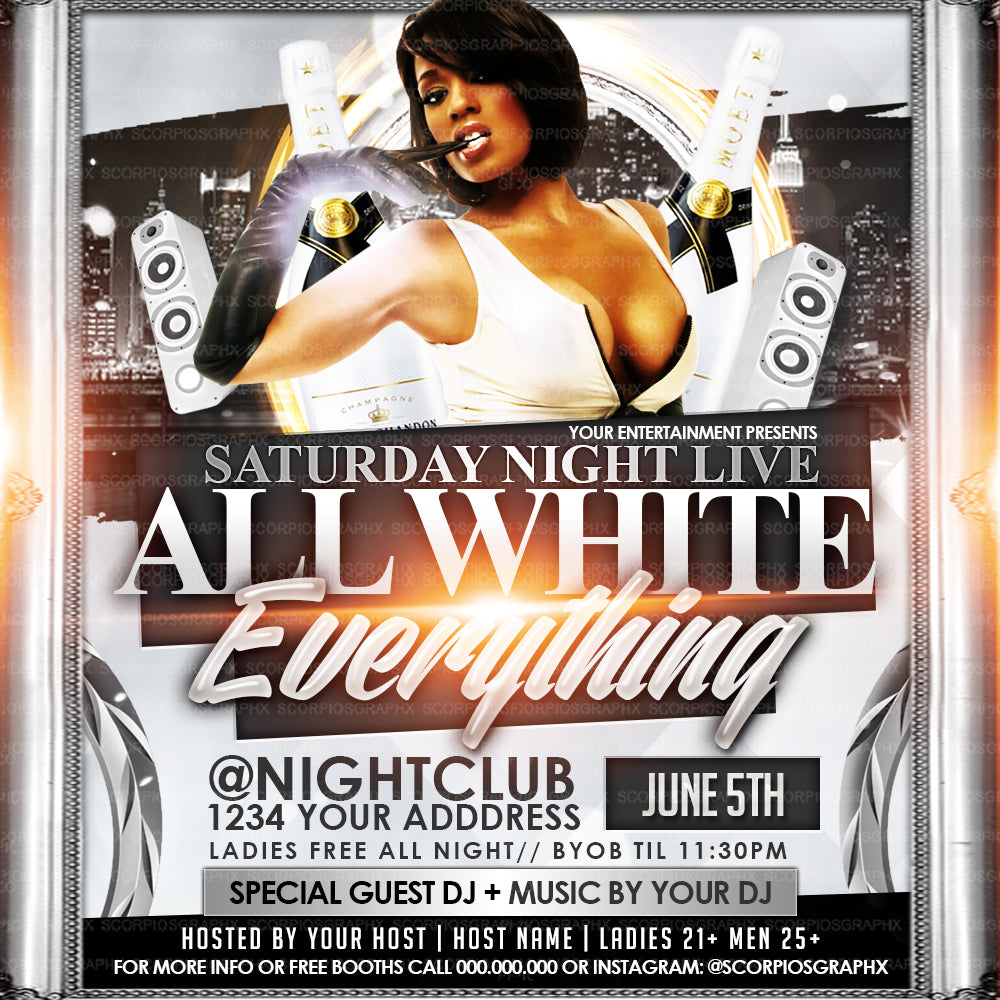 All White Everything Flyer Template