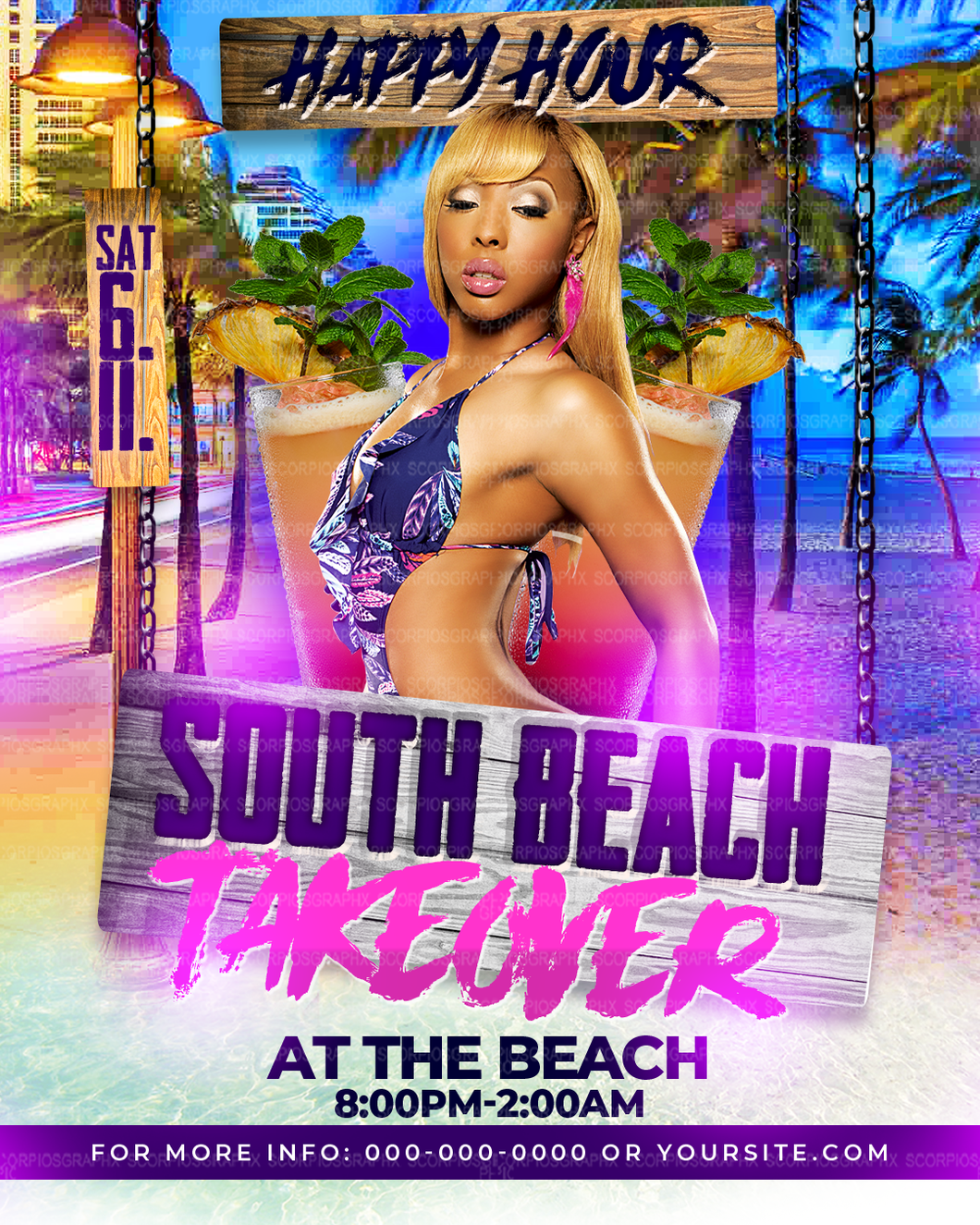 Beach Takeover Flyer Template