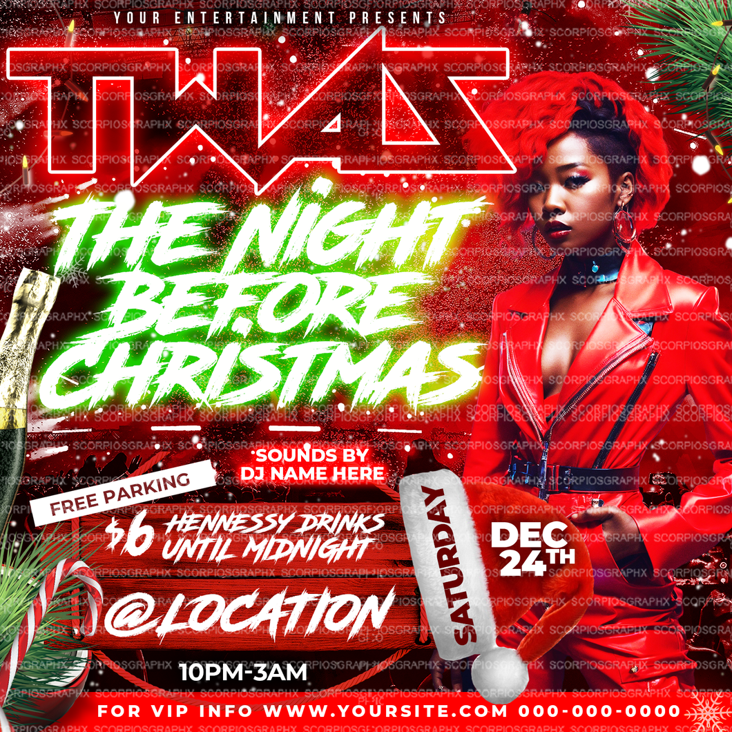 All Red Christmas Party Flyer