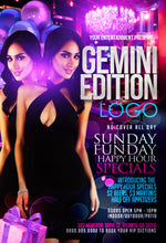 Load image into Gallery viewer, Gemini Birthday Party Flyer Template
