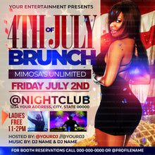 Load image into Gallery viewer, 4th of July Brunch Flyer Template
