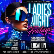 Load image into Gallery viewer, Ladies Night Flyer Template
