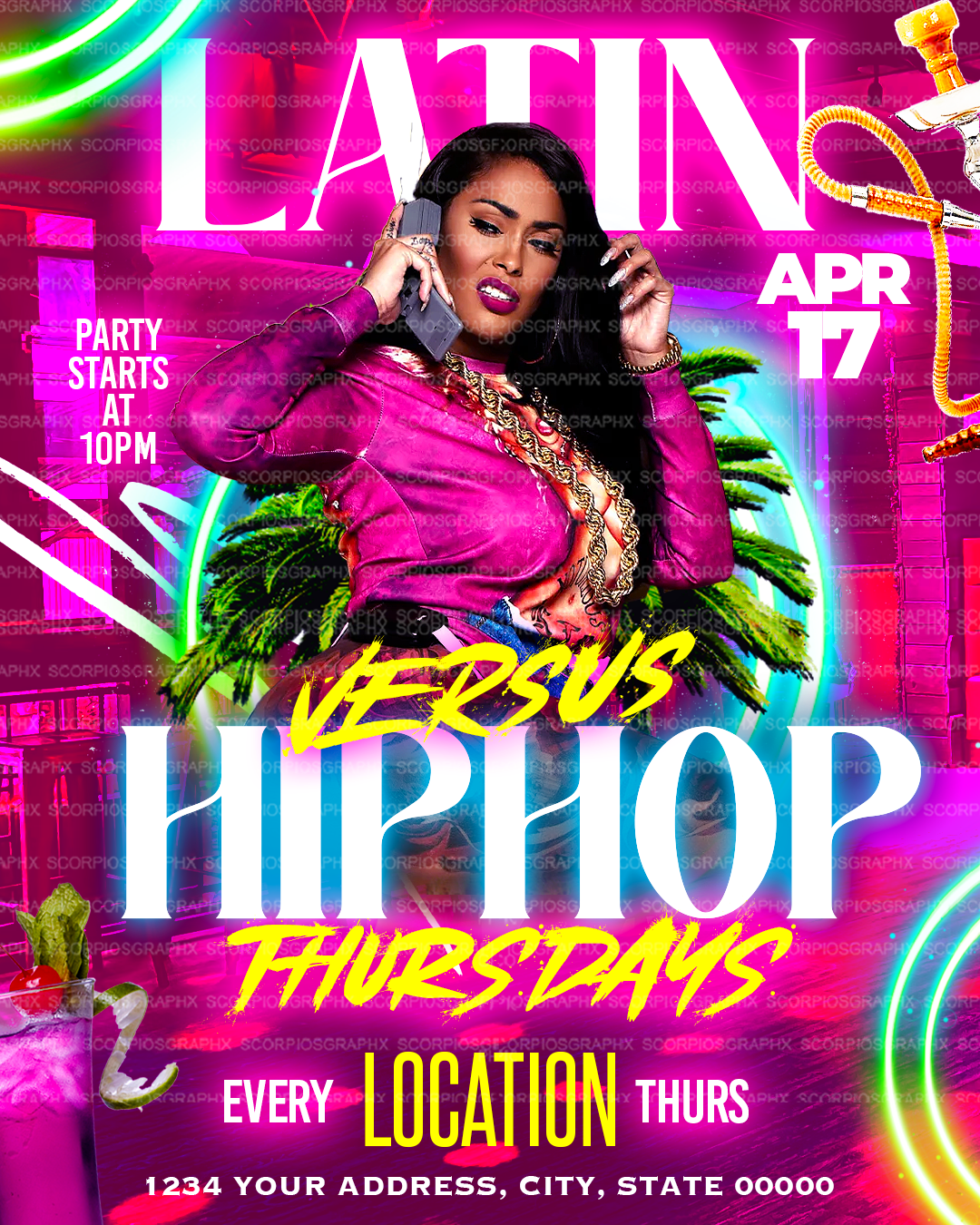 Latin vs HipHop Flyer Template