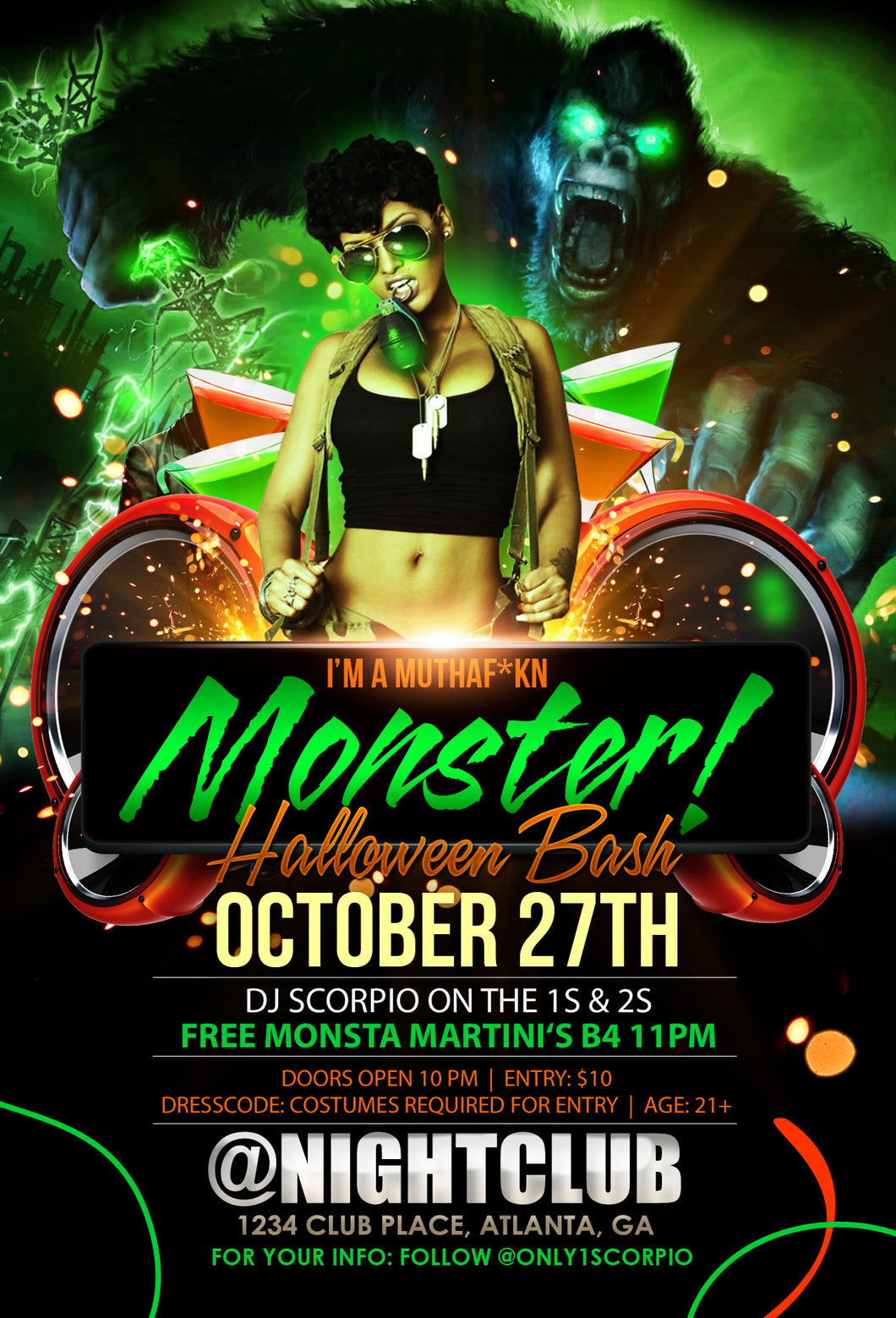 Monster Halloween Flyer Template