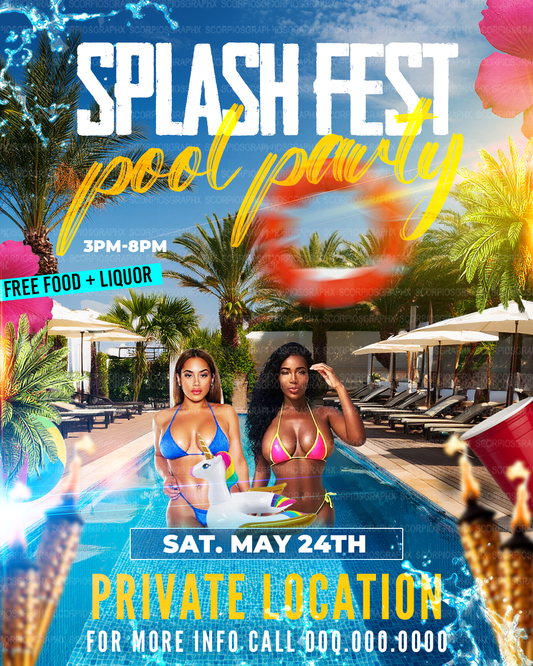 Luau Party Flyer Template