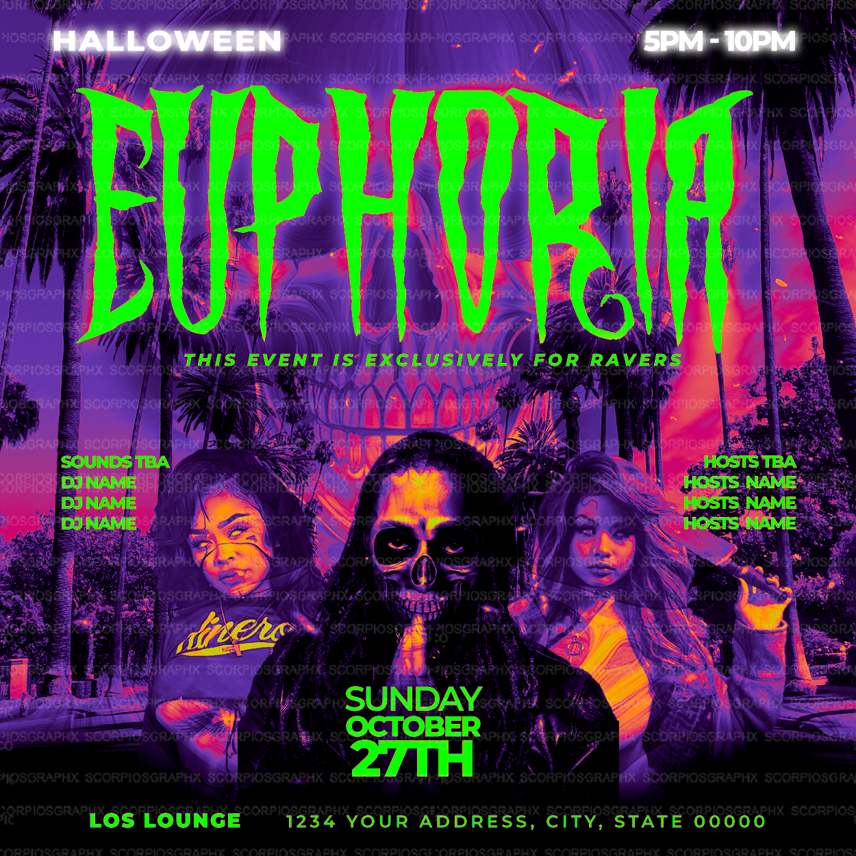 Halloween Rave Flyer Template