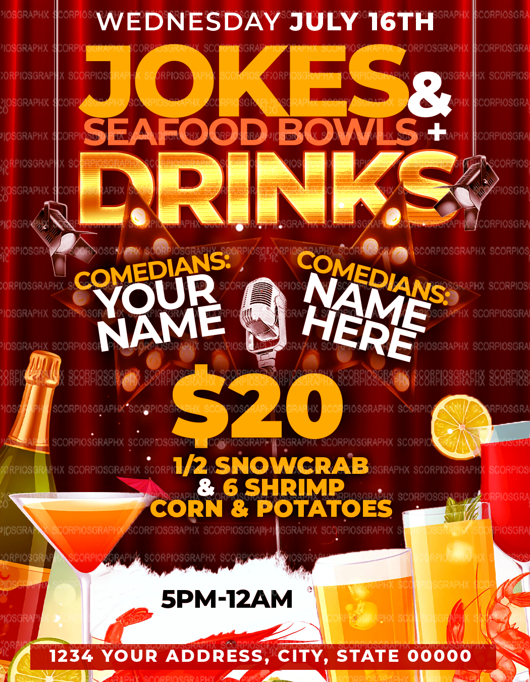 Seafood and Jokes Flyer Template