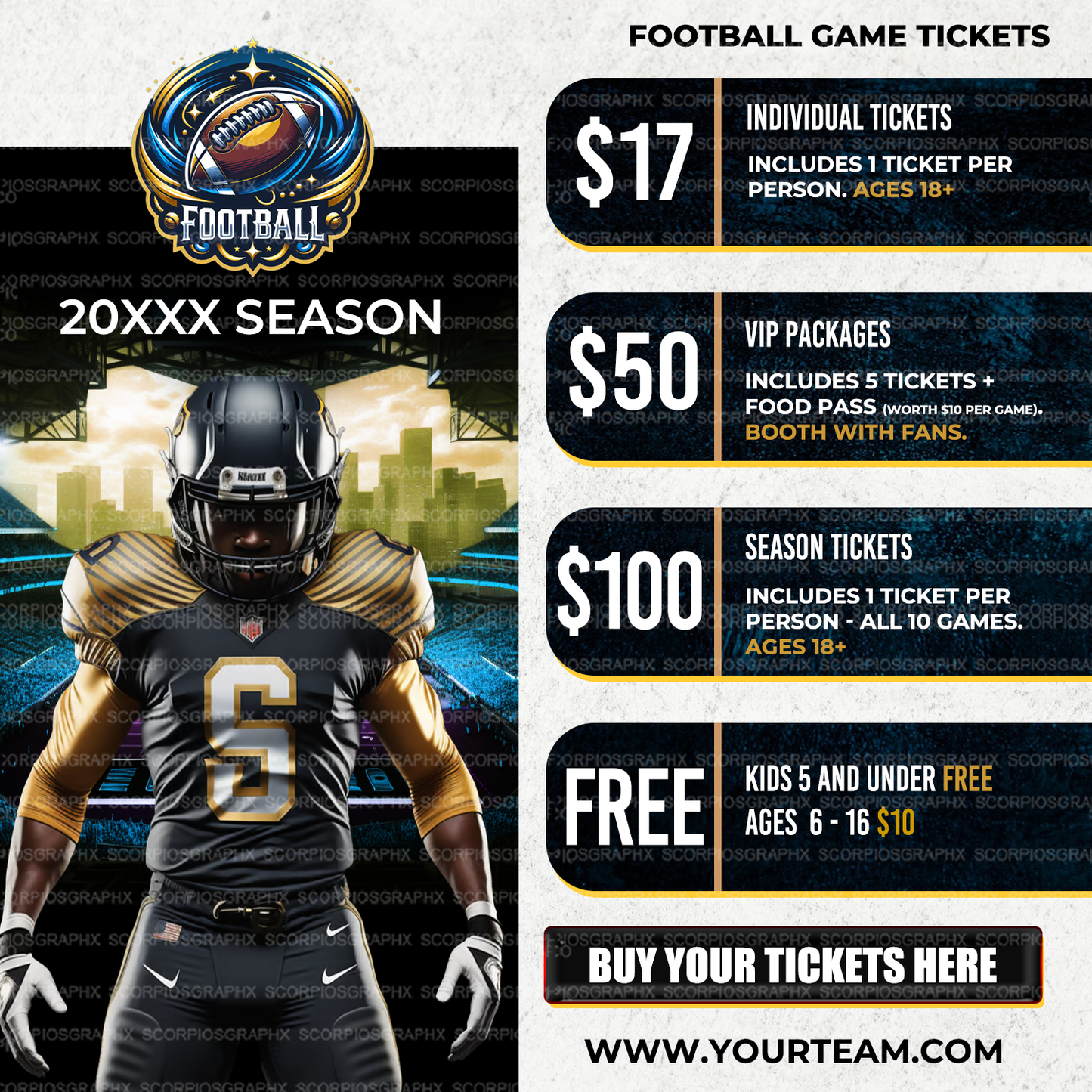 FootBall Team Tickets Flyer Template
