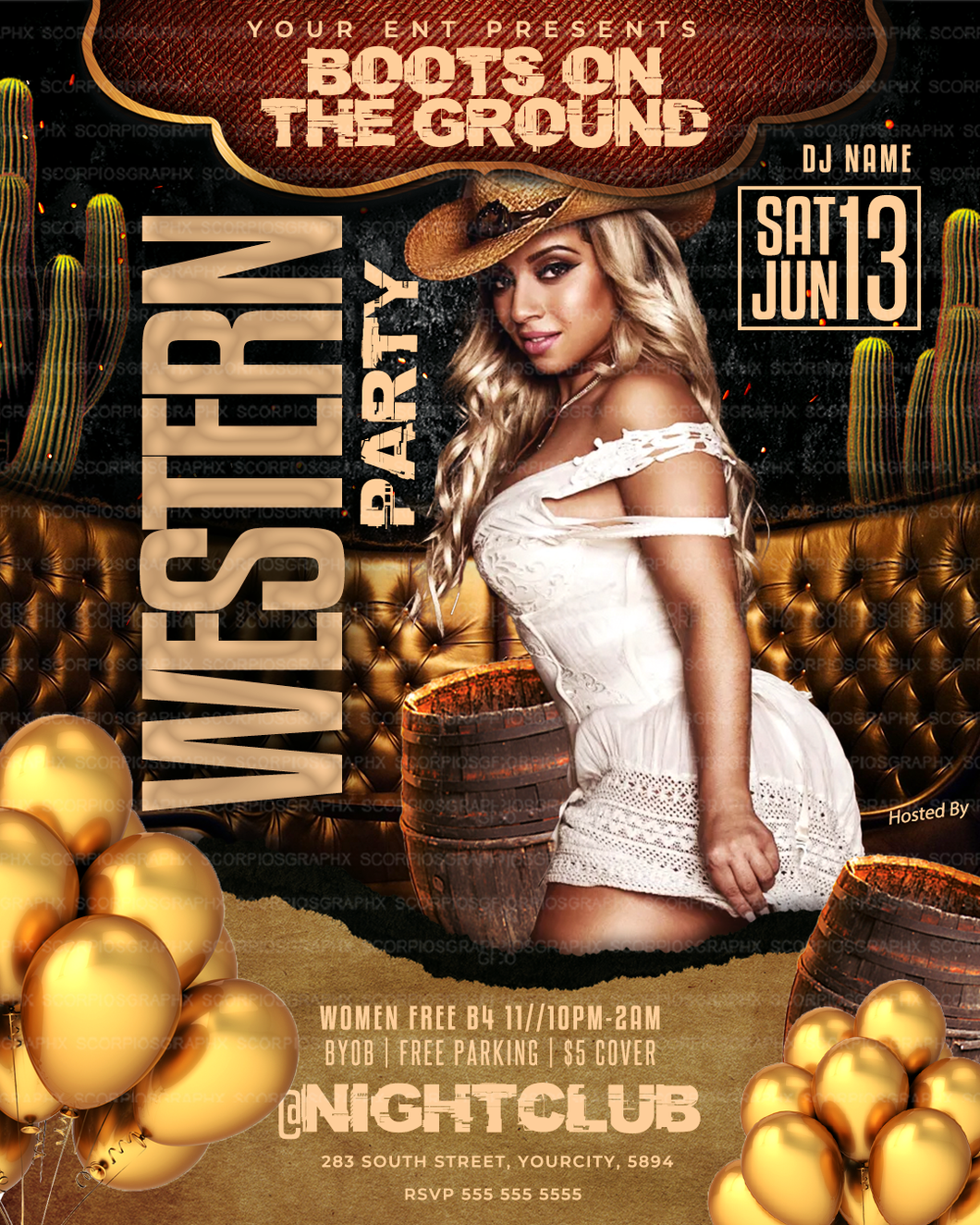 Western Birthday Flyer