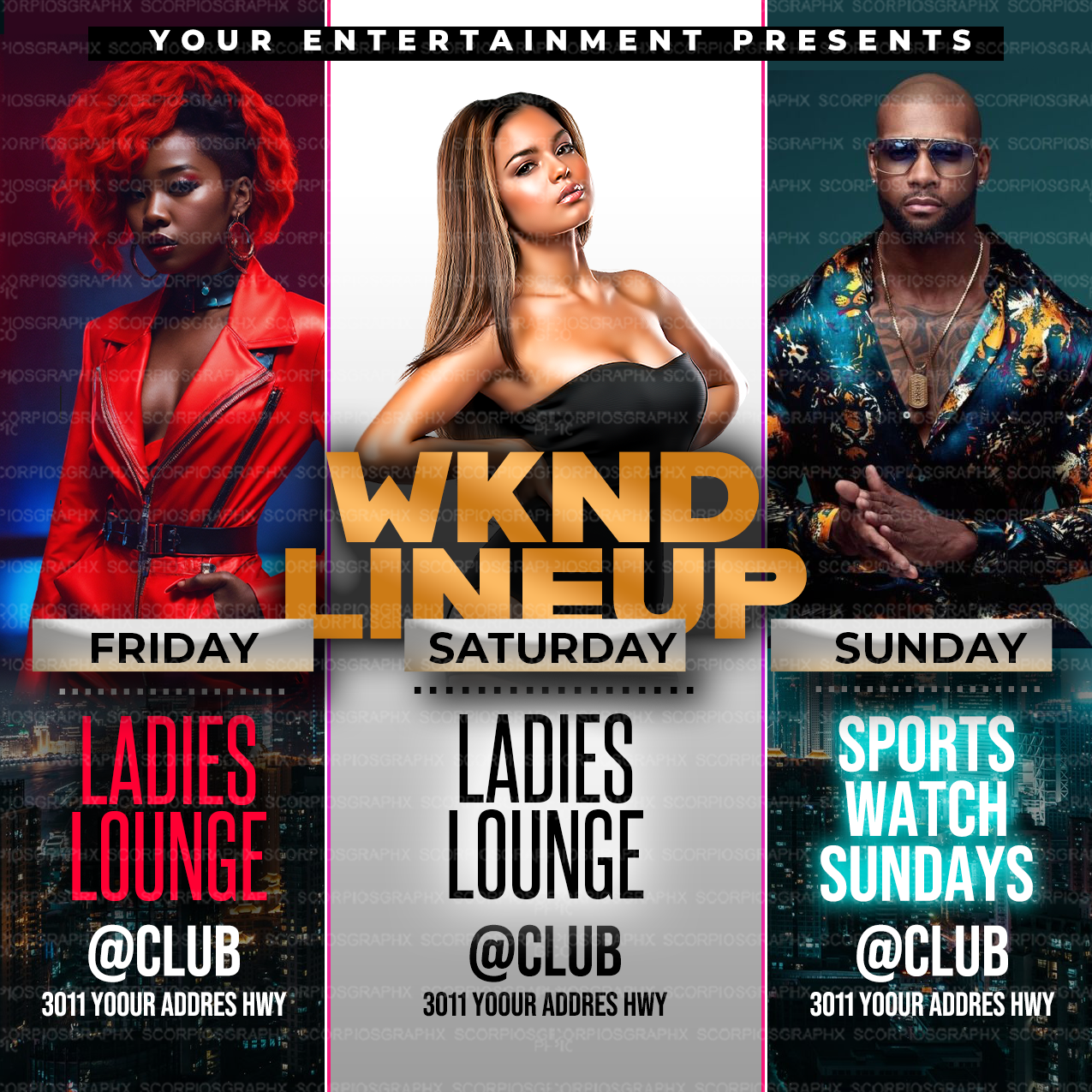 Weekend Flyer Lineup Flyer Template
