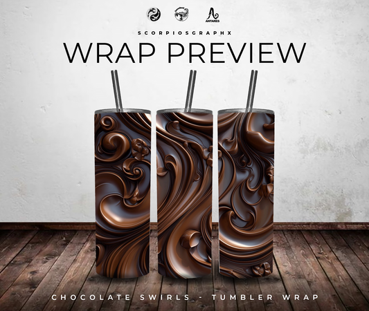 Chocolate Swirls Tumbler Wrap