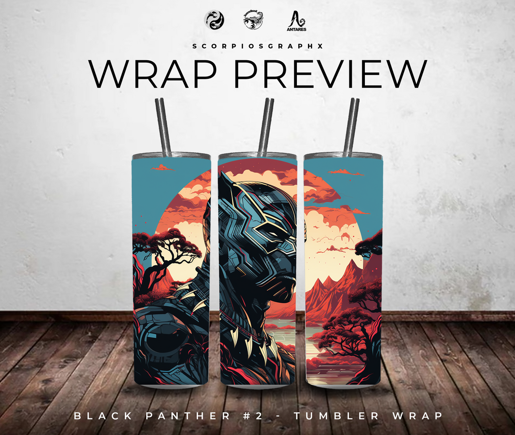 Black Panther 2 PNG | Sublimation | Tumbler Wrap Design | Digital Download