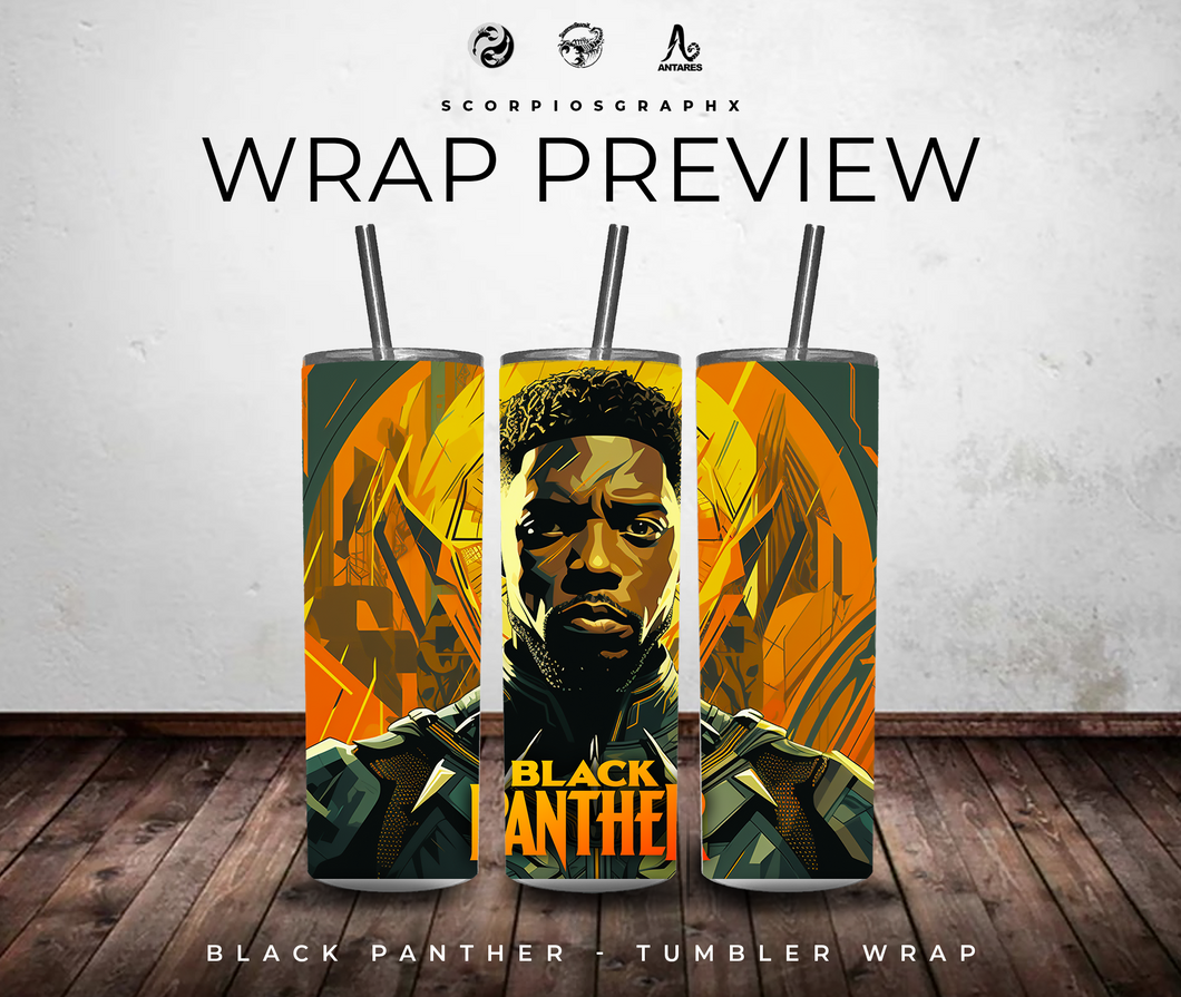 Black Panther PNG | Sublimation | Tumbler Wrap Design | Digital Download
