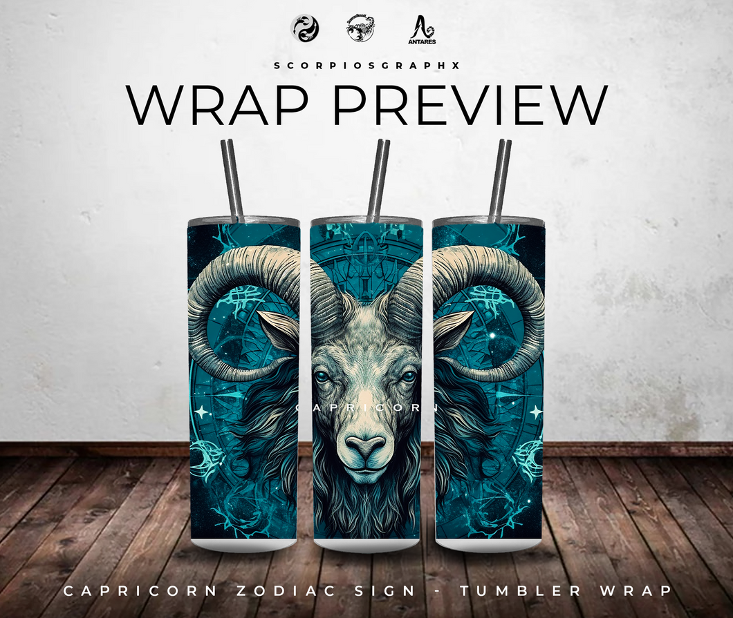 Capricorn PNG | Sublimation | Tumbler Wrap Design | Digital Download