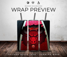 Load image into Gallery viewer, Bulls PNG | Sublimation | Tumbler Wrap Design | Digital Download
