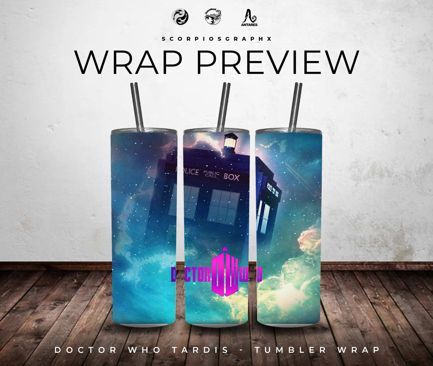 DW Tardis PNG | Sublimation | Tumbler Wrap Design | Digital Download