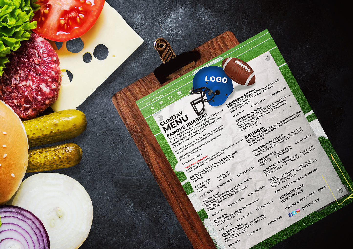 Sports Menu template