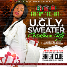 Load image into Gallery viewer, Ugly Sweater Christmas Party Flyer Template
