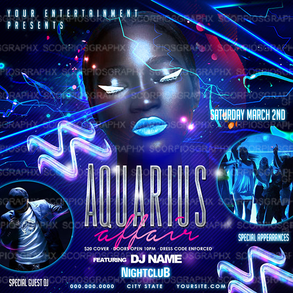 Aquarius Affair Flyer Template