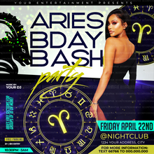 Load image into Gallery viewer, Aries Birthday Bash Flyer Template
