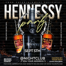 Load image into Gallery viewer, Hennessy Party Flyer Template

