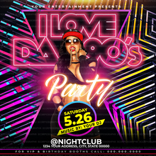 Load image into Gallery viewer, I love the 90s party flyer template

