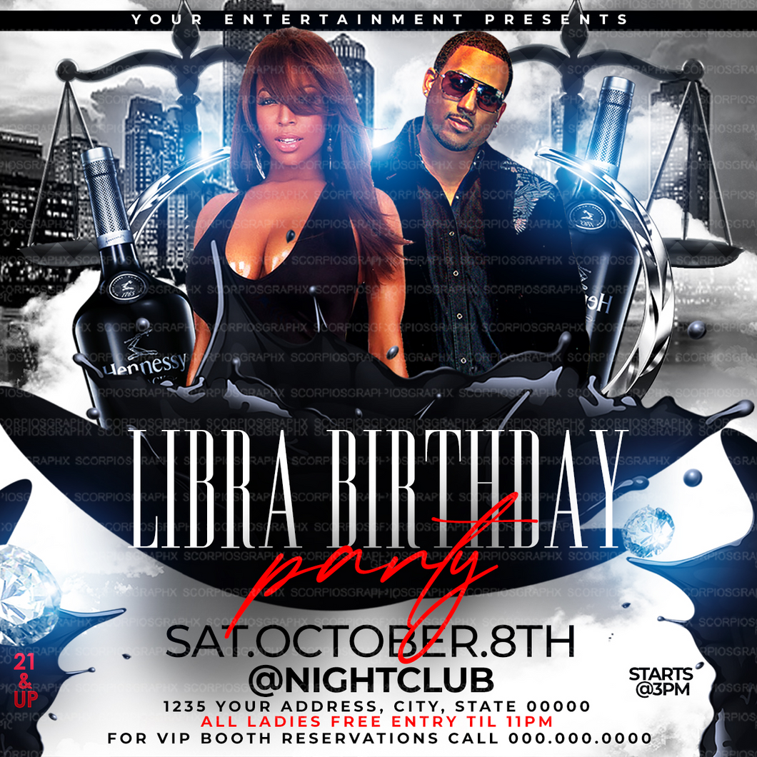 Libra Party Flyer Template