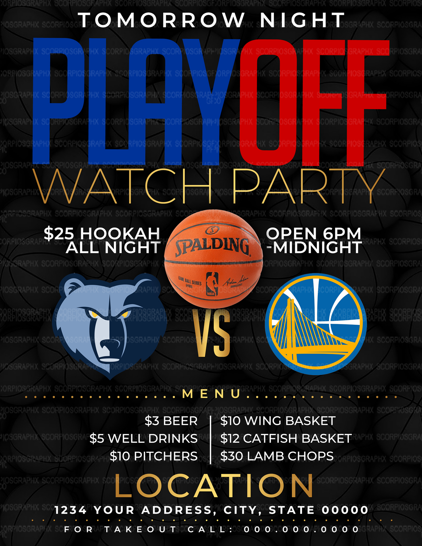 Playoff Game Menu Flyer Template