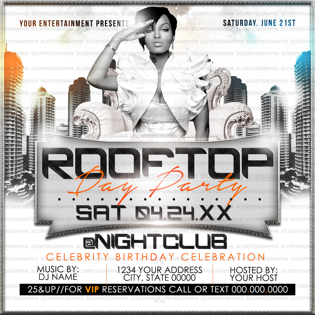 Rooftop Day Party Flyer Template