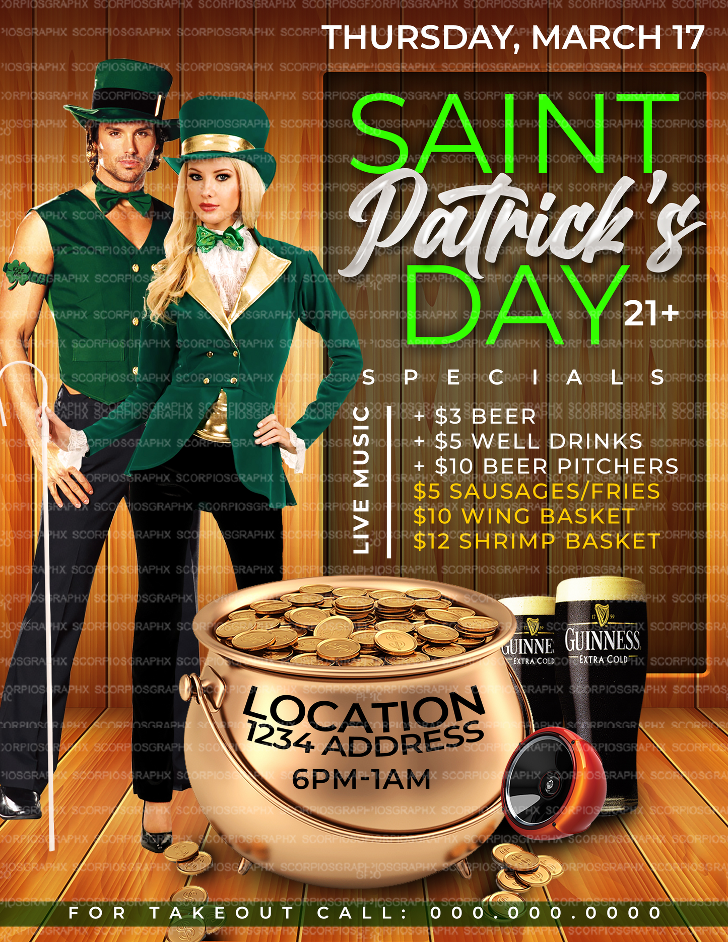 St Patricks Day Menu Flyer