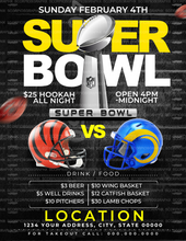 Load image into Gallery viewer, Superbowl Menu and Flyer
